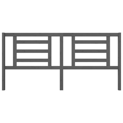 vidaXL Bed Headboard | Grey | Solid pine wood | 206 cm wide | Durable