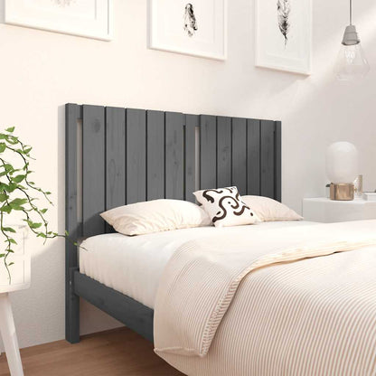 vidaXL Bed Headboard Grey 125.5x4x100 cm Solid Wood Pine