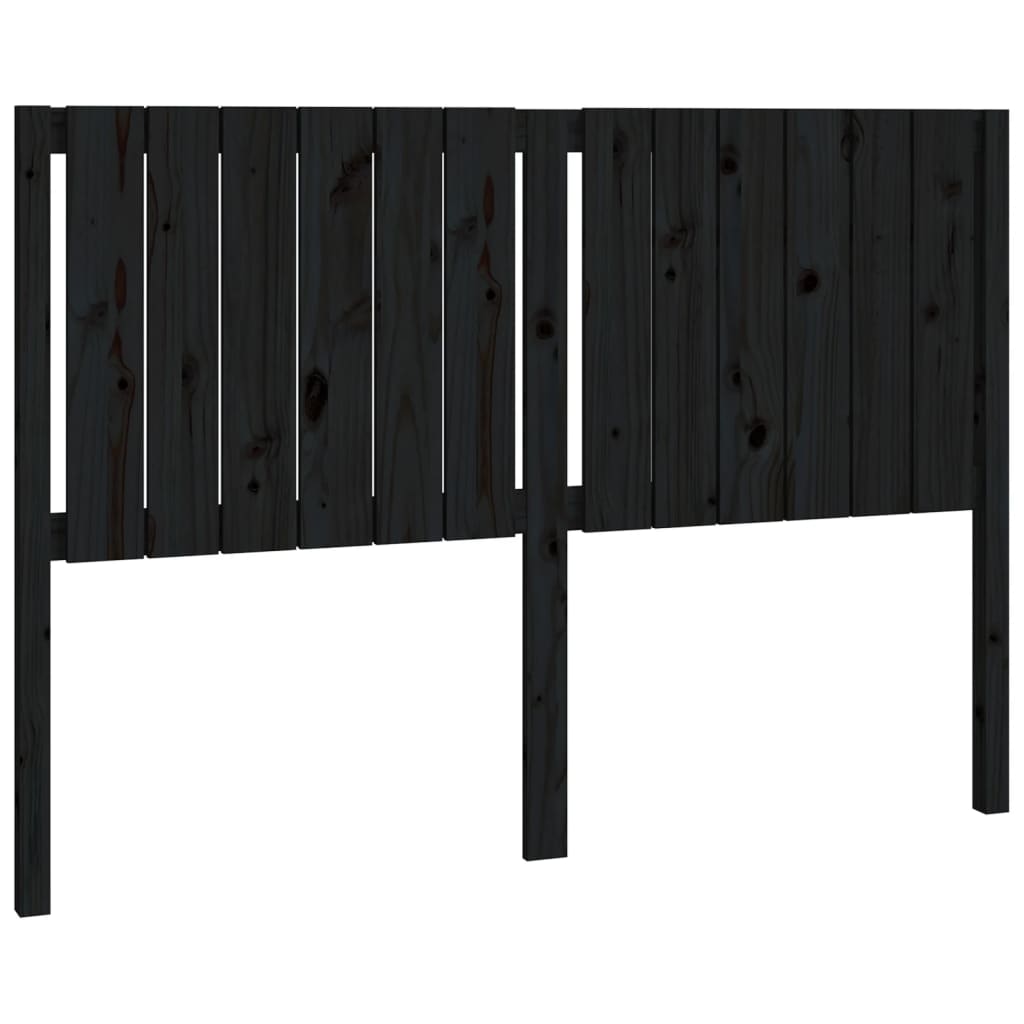 vidaXL Bed Headboard Black 145.5x4x100 cm Solid Wood Pine