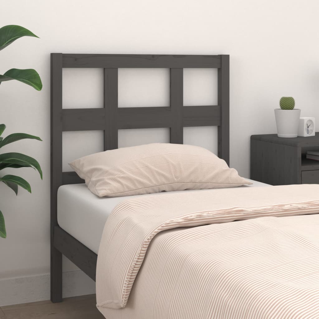 vidaXL Bed Headboard Grey 80.5x4x100 cm Solid Wood Pine