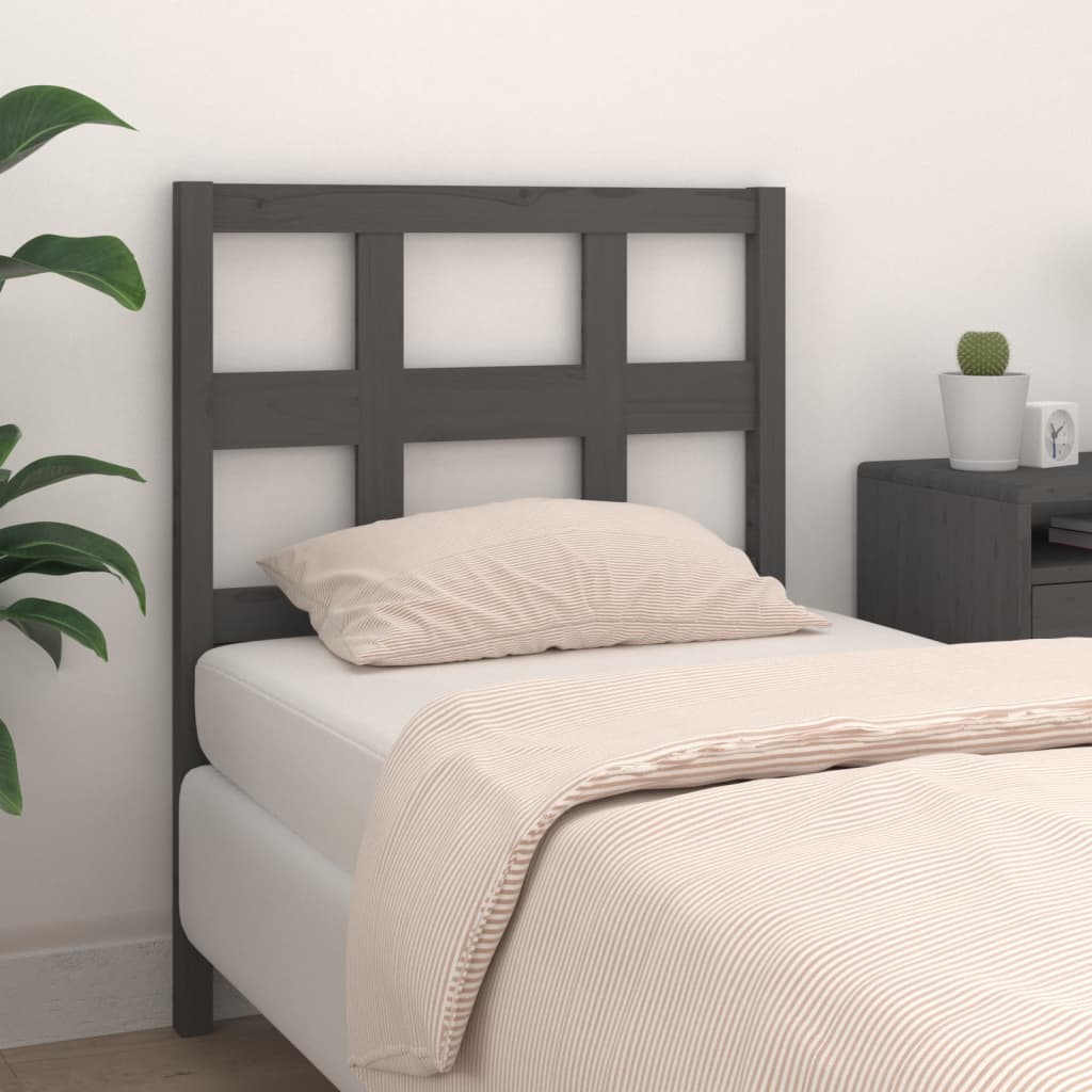 vidaXL Bed Headboard Grey 80.5x4x100 cm Solid Wood Pine