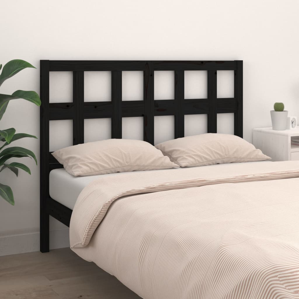 vidaXL Bed Headboard Black 165.5x4x100 cm Solid Wood Pine