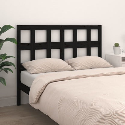vidaXL Bed Headboard Black 165.5x4x100 cm Solid Wood Pine