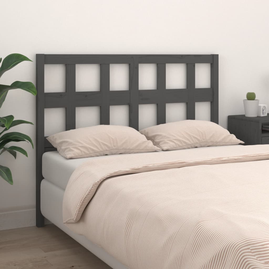 vidaXL Bed Headboard Grey 205.5x4x100 cm Solid Wood Pine