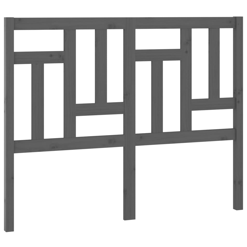 vidaXL Bed Headboard | Grey | Solid pinewood | 125.5 cm x 4 cm x 100 cm