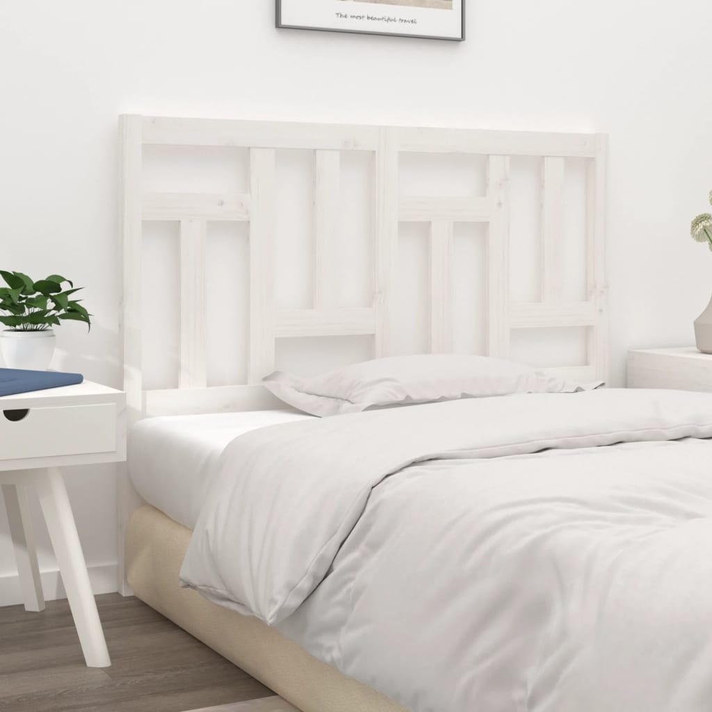 vidaXL Bed Headboard | White | Solid pine wood | 145.5x4x100 cm
