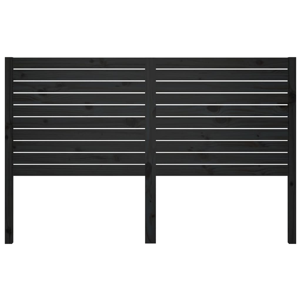 vidaXL Bed Headboard Black 141x4x100 cm Solid Wood Pine