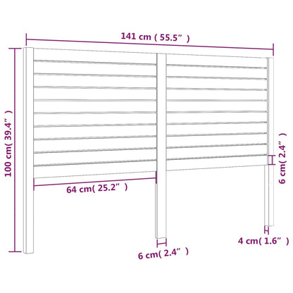 vidaXL Bed Headboard Black 141x4x100 cm Solid Wood Pine