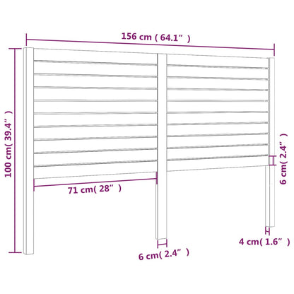 vidaXL Bed Headboard 156x4x100 cm Solid Wood Pine