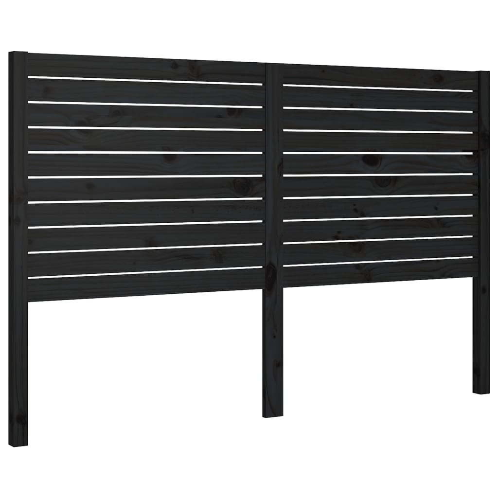 vidaXL Bed Headboard Black 166x4x100 cm Solid Wood Pine