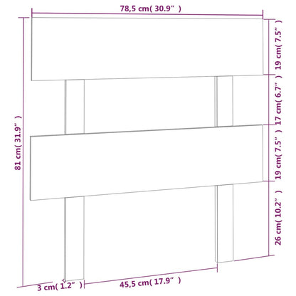 vidaXL Bed Headboard 78.5x3x81 cm Solid Wood Pine
