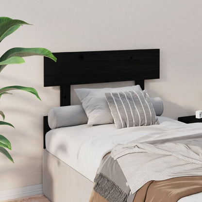 vidaXL Bed Headboard Black 93.5x3x81 cm Solid Wood Pine