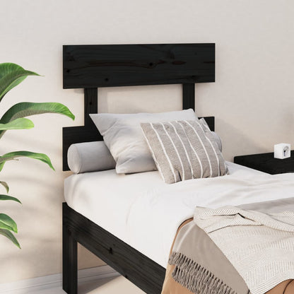 vidaXL Bed Headboard Black 93.5x3x81 cm Solid Wood Pine