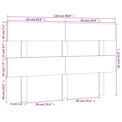 vidaXL Bed Headboard White 124x3x81 cm Solid Wood Pine