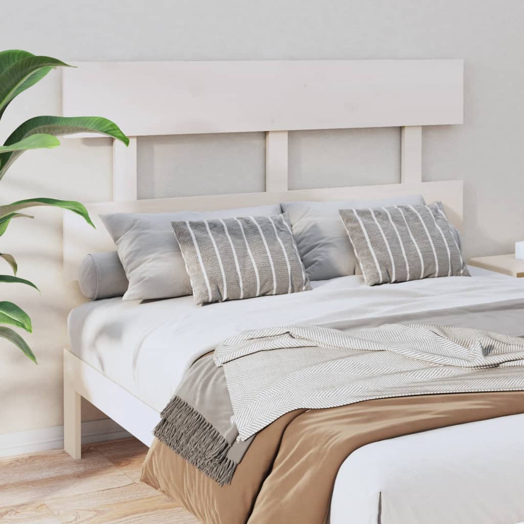vidaXL Bed Headboard White 124x3x81 cm Solid Wood Pine