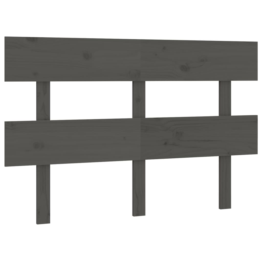 vidaXL Bed Headboard Grey 124x3x81 cm Solid Wood Pine
