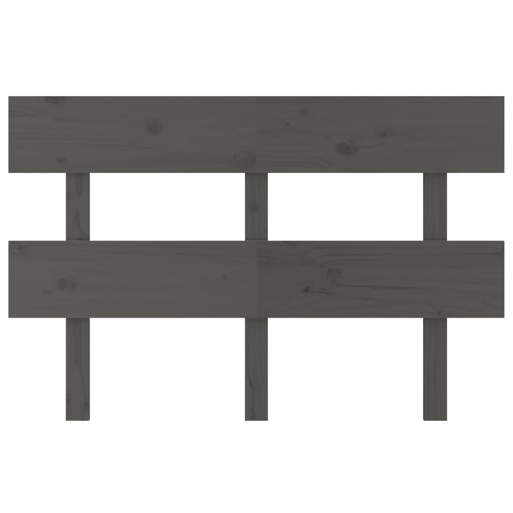 vidaXL Bed Headboard Grey 124x3x81 cm Solid Wood Pine