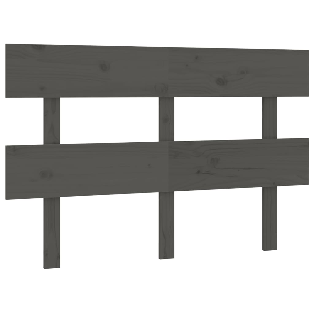 vidaXL Bed Headboard Grey 138x3x81 cm Solid Wood Pine