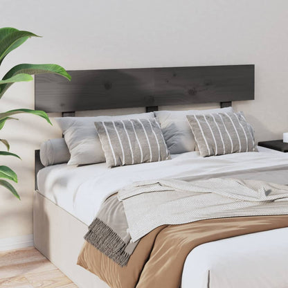 vidaXL Bed Headboard Grey 144x3x81 cm Solid Wood Pine