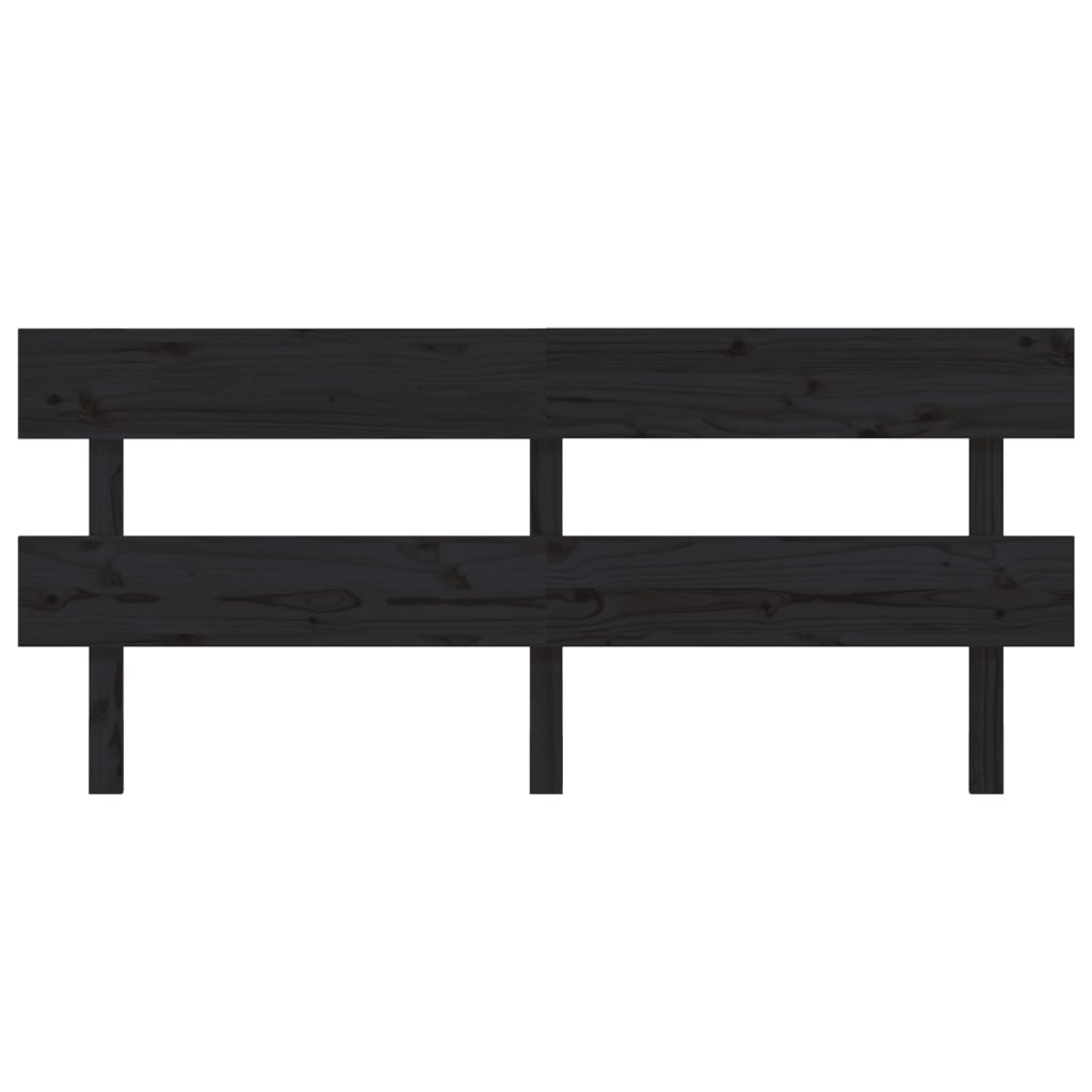 vidaXL Bed Headboard Black 184x3x81 cm Solid Wood Pine