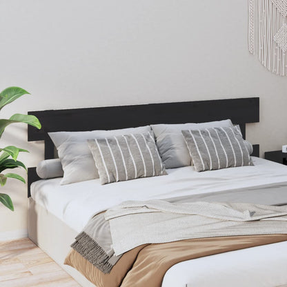 vidaXL Bed Headboard Black 184x3x81 cm Solid Wood Pine