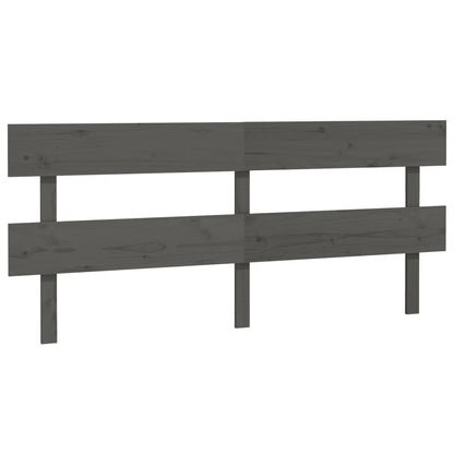 vidaXL Bed Headboard Grey 204x3x81 cm Solid Wood Pine