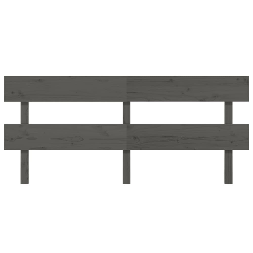 vidaXL Bed Headboard Grey 204x3x81 cm Solid Wood Pine