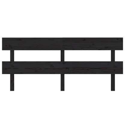 vidaXL Bed Headboard Black 204x3x81 cm Solid Wood Pine