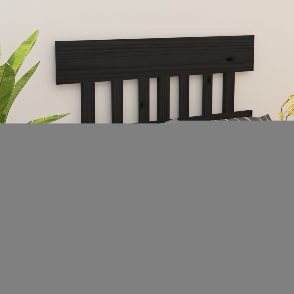 vidaXL Bed Headboard Black 123.5x3x81 cm Solid Wood Pine