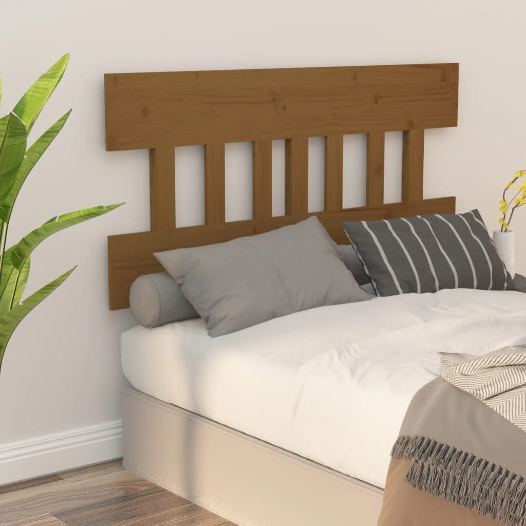 vidaXL Bed Headboard Honey Brown 138.5x3x81 cm Solid Wood Pine