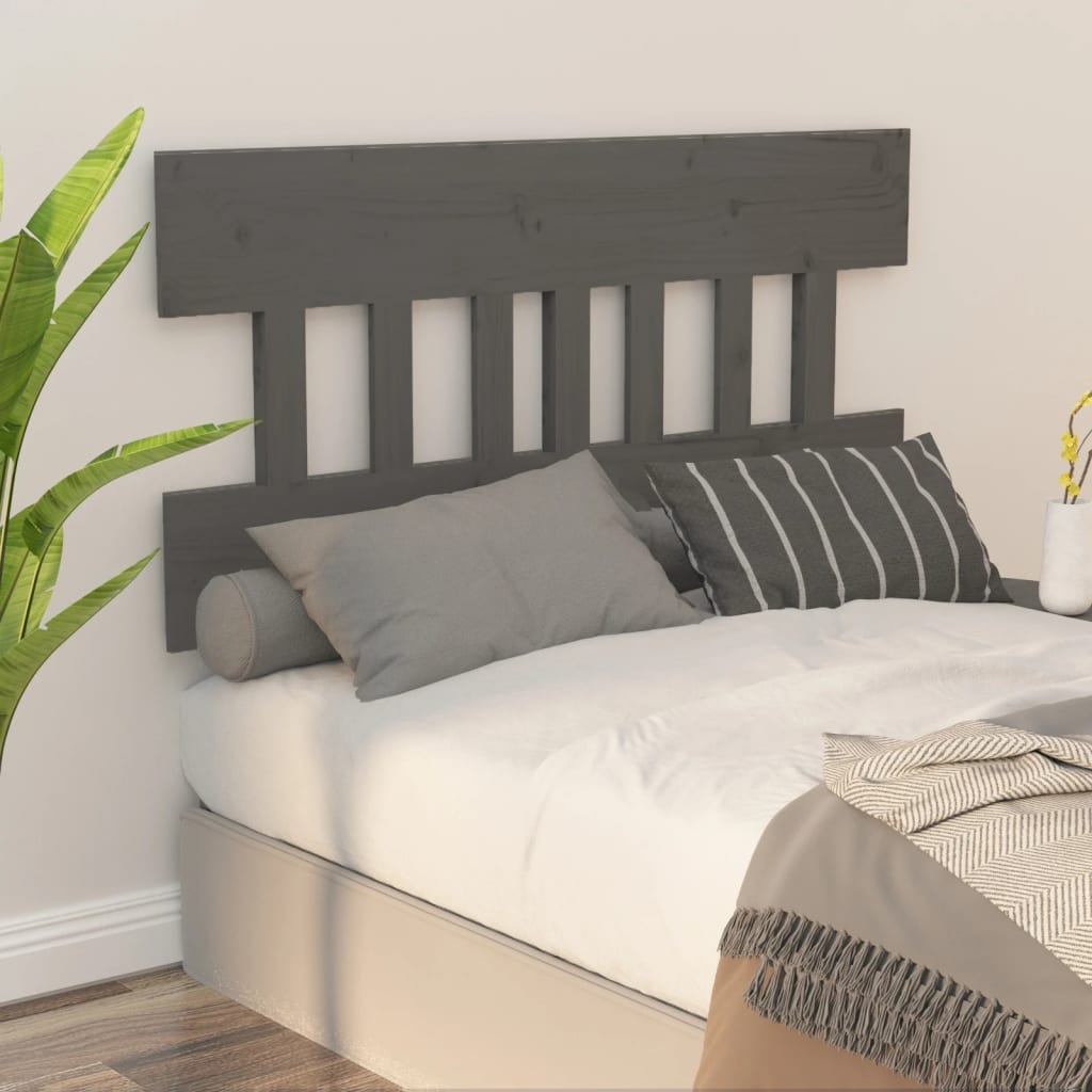 vidaXL Bed Headboard | Grey | Solid pine wood | 163.5 x 3 x 81 cm