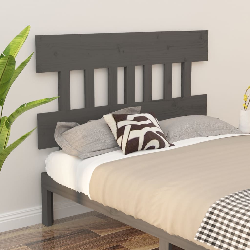 vidaXL Bed Headboard | Grey | Solid pine wood | 163.5 x 3 x 81 cm