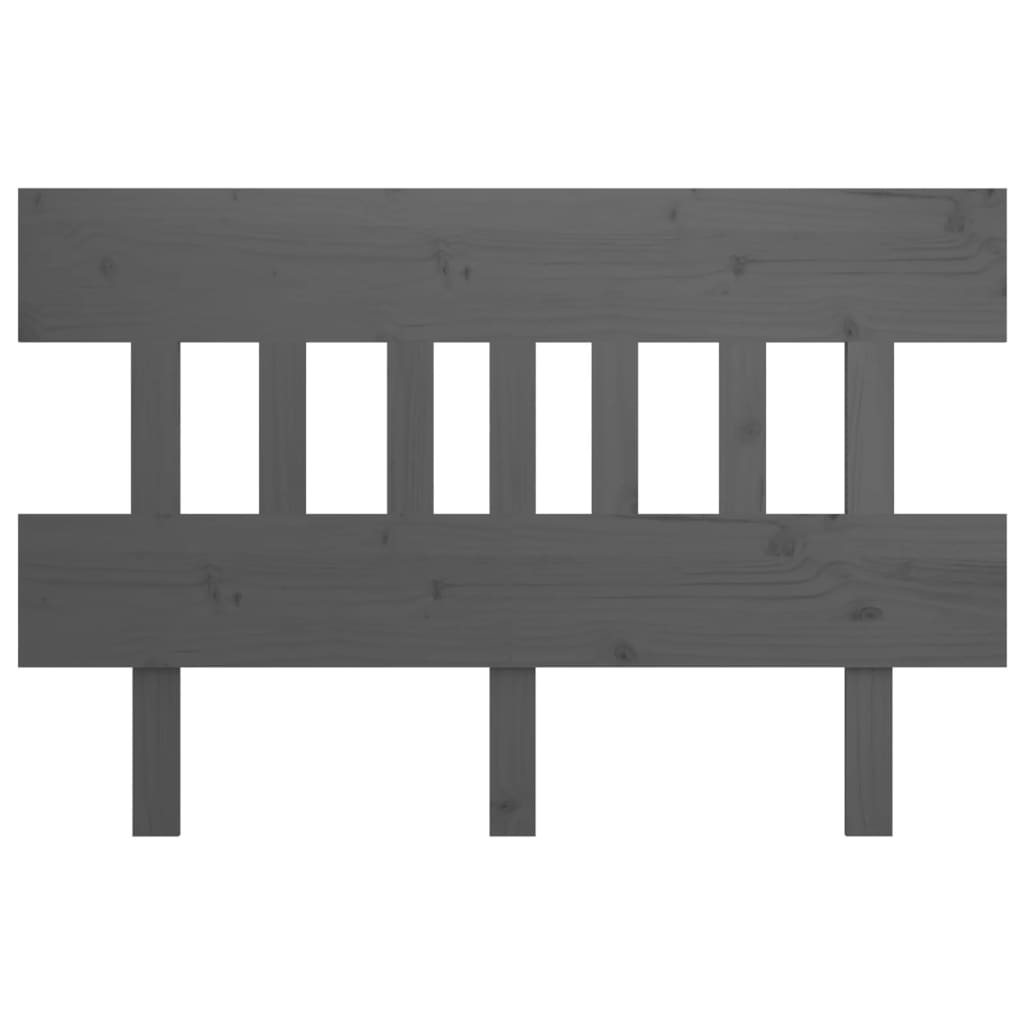 vidaXL Bed Headboard Grey 203.5x3x81 cm Solid Wood Pine