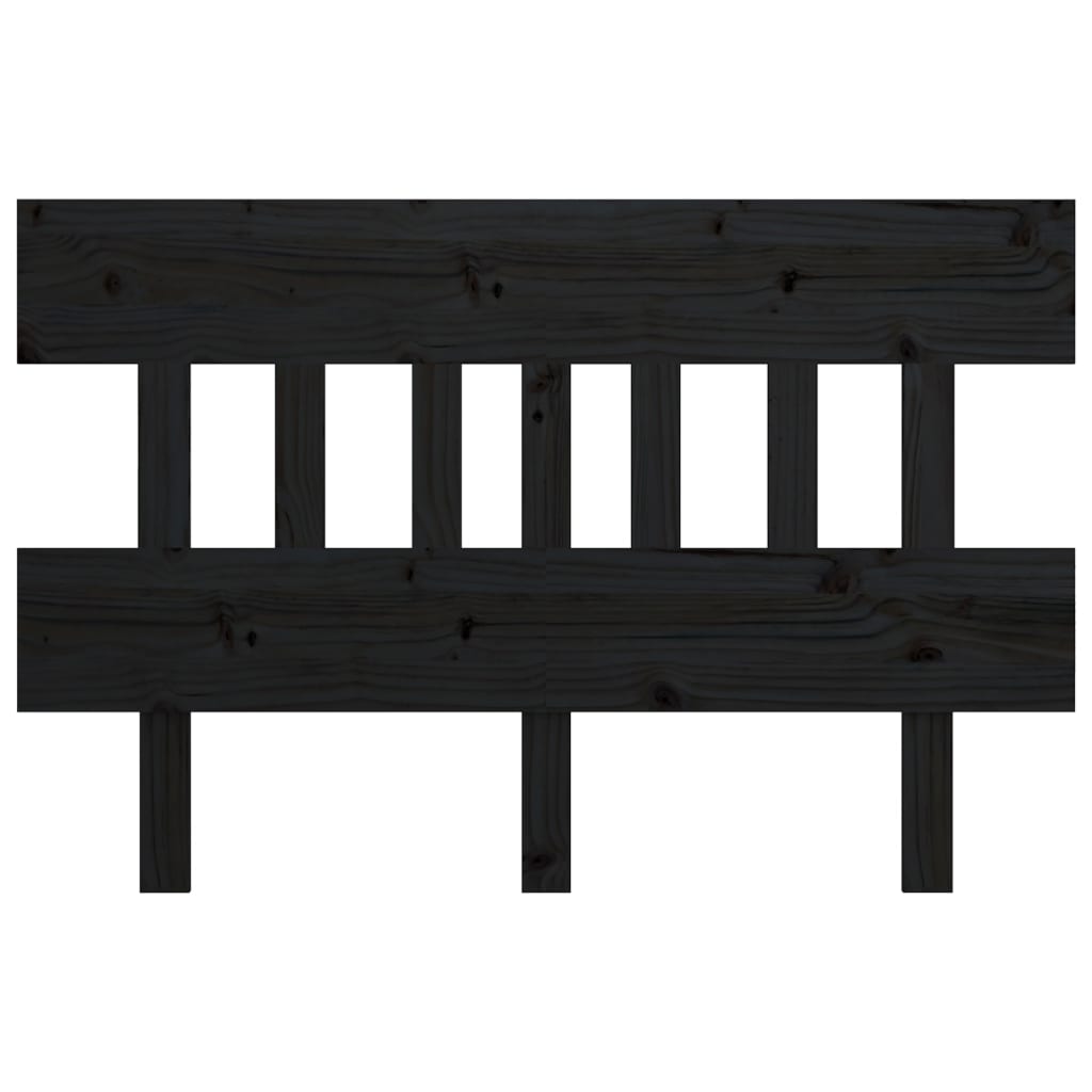 vidaXL Bed Headboard Black 203.5x3x81 cm Solid Wood Pine