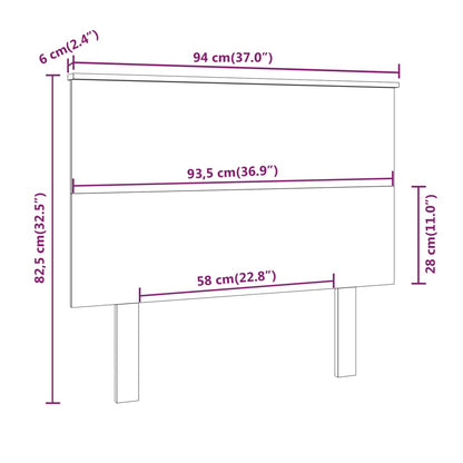 vidaXL Bed Headboard White 94x6x82.5 cm Solid Wood Pine