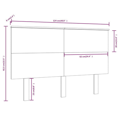 vidaXL Bed Headboard White 124x6x82.5 cm Solid Wood Pine
