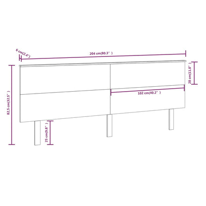 vidaXL Bed Headboard 204x6x82.5 cm Solid Wood Pine