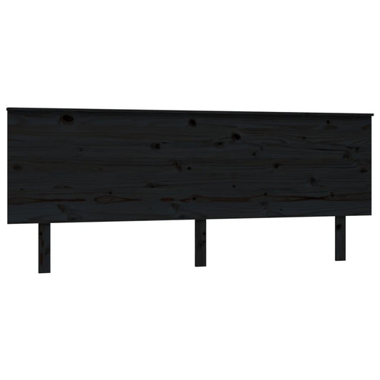 819194 vidaXL Bed Headboard Black 204x6x82,5 cm Solid Wood Pine
