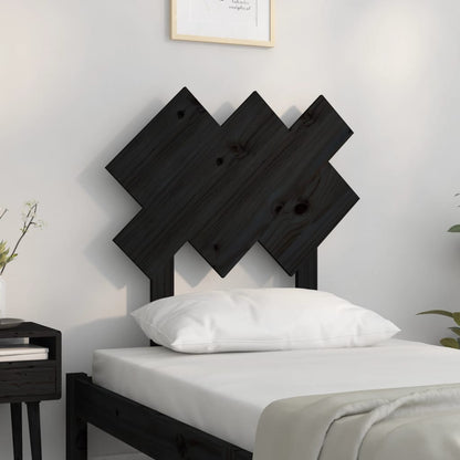 vidaXL Bed Headboard Black 72.5x3x81 cm Solid Wood Pine