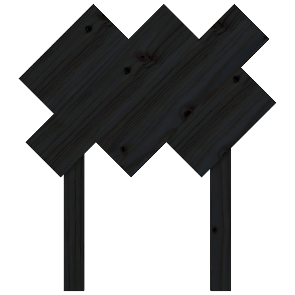 vidaXL Bed Headboard Black 72.5x3x81 cm Solid Wood Pine