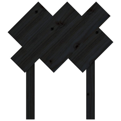 vidaXL Bed Headboard Black 72.5x3x81 cm Solid Wood Pine