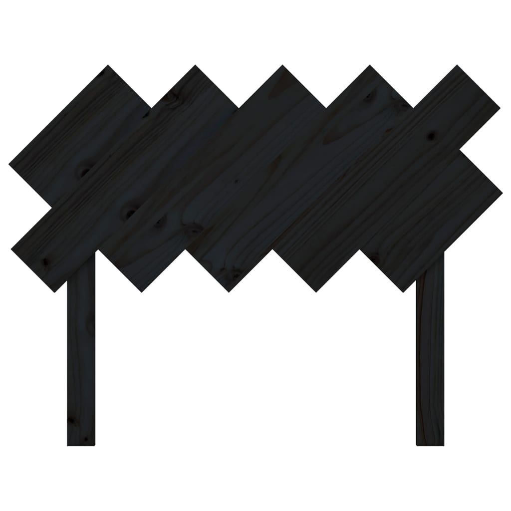 vidaXL Bed Headboard Black 104x3x80.5 cm Solid Wood Pine