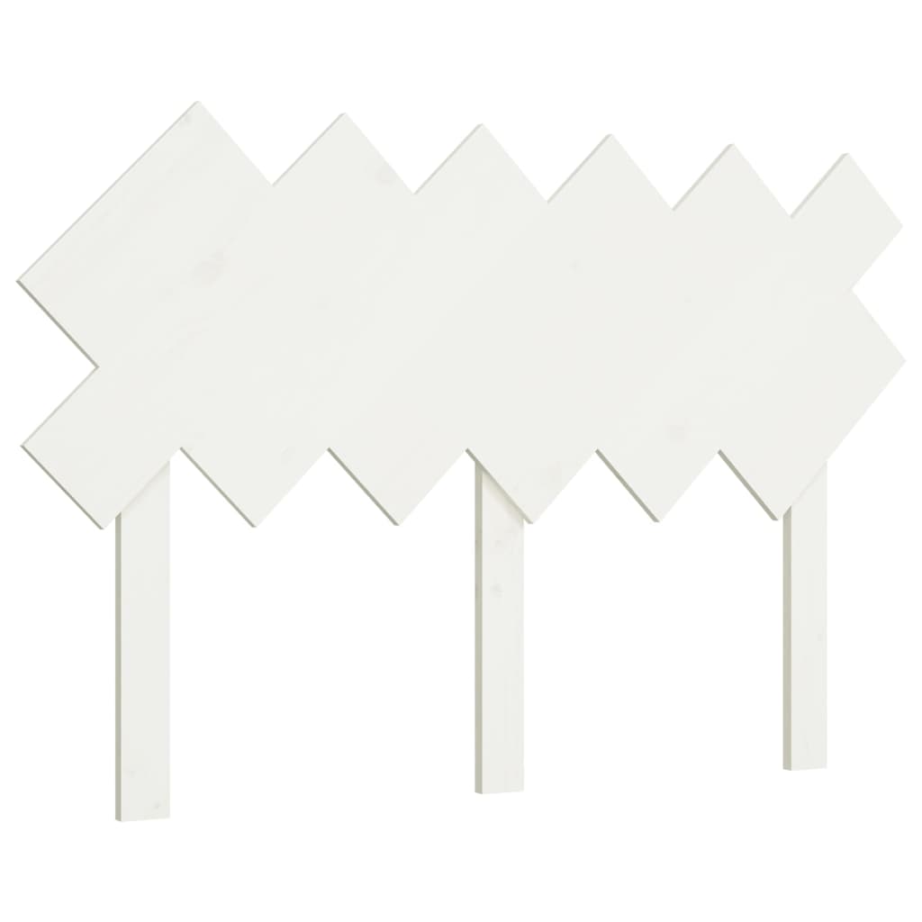 vidaXL Bed Headboard | White | Solid pinewood | Standard | Decorative Inlays