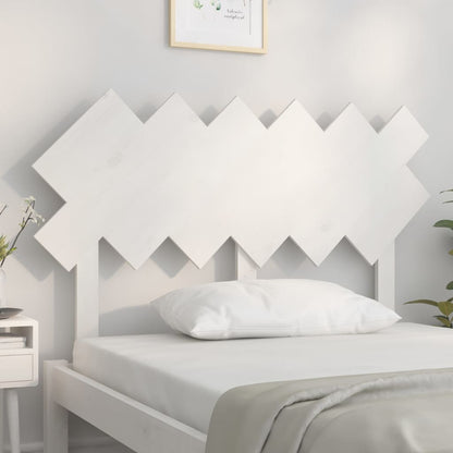 vidaXL Bed Headboard | White | Solid pinewood | Standard | Decorative Inlays