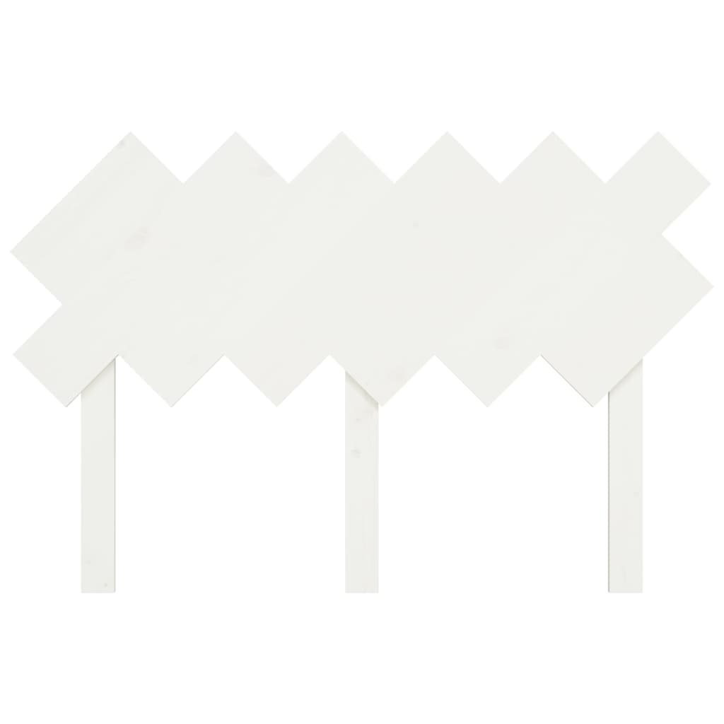 vidaXL Bed Headboard | White | Solid pinewood | Standard | Decorative Inlays