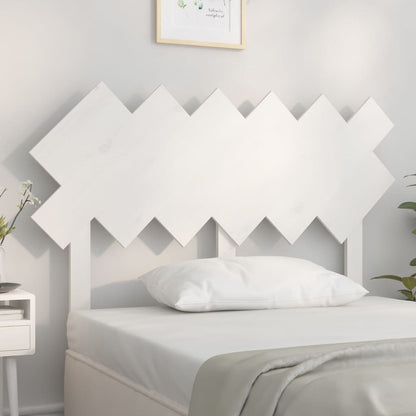 vidaXL Bed Headboard | White | Solid pinewood | Standard | Decorative Inlays