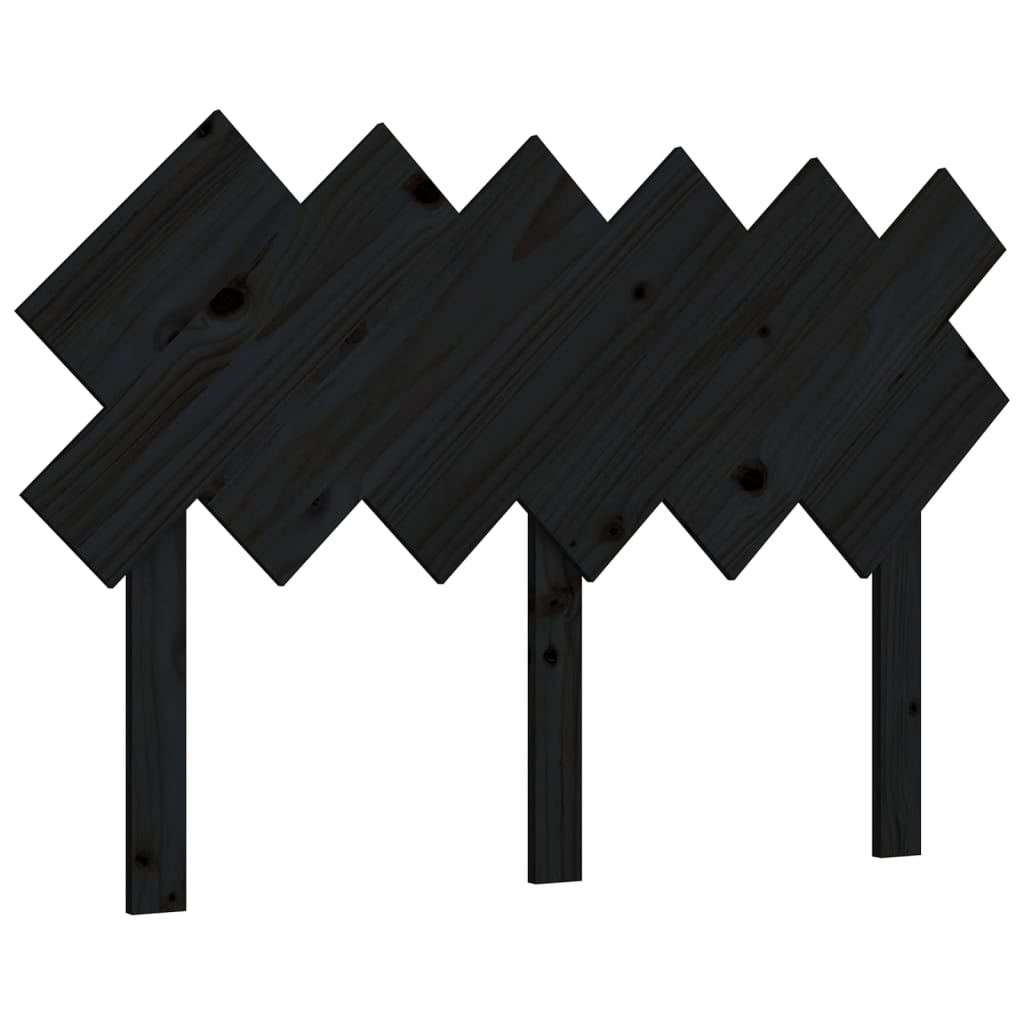 vidaXL Bed Headboard | Black | Solid pine wood | Standard | Decorative Inlays
