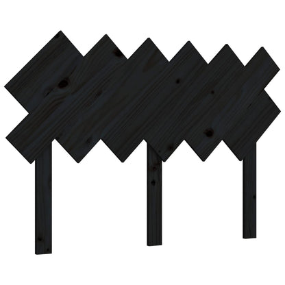 vidaXL Bed Headboard | Black | Solid pine wood | Standard | Decorative Inlays