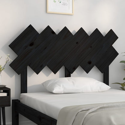 vidaXL Bed Headboard | Black | Solid pine wood | Standard | Decorative Inlays