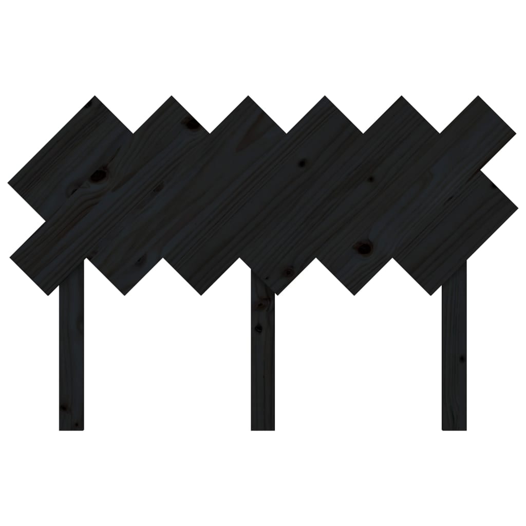 vidaXL Bed Headboard | Black | Solid pine wood | Standard | Decorative Inlays